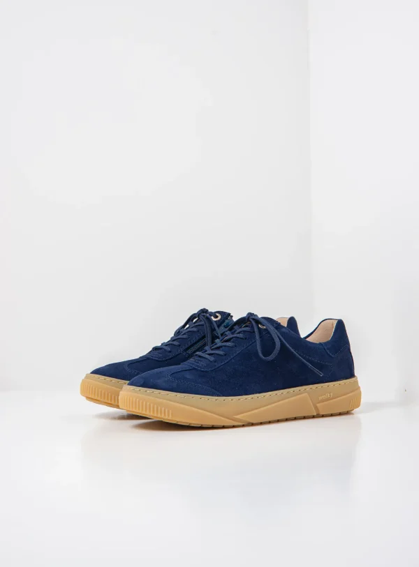 Wolky Foria - denimblauw suede Veterschoenen voor dames