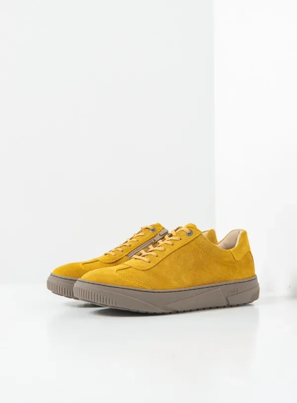 Wolky Foria - currygeel suede Veterschoenen voor dames
