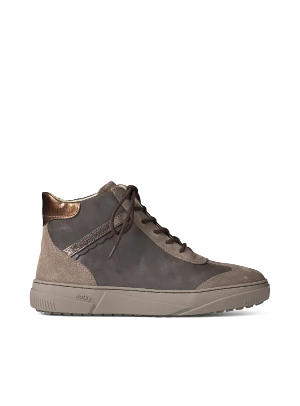 Wolky Sapri - taupe suede combi Hoge veterschoenen voor dames