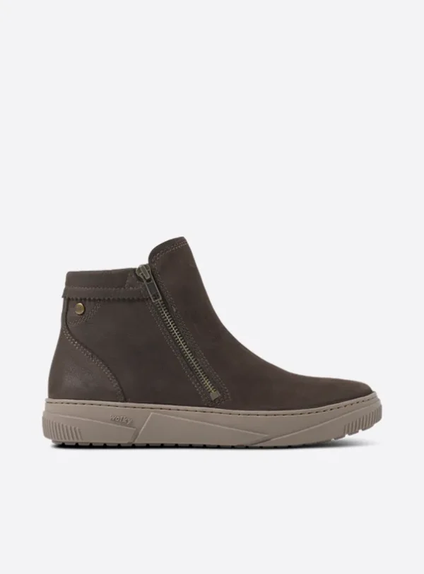 Wolky Centola - bruin nubuck Enkellaarsjes voor dames
