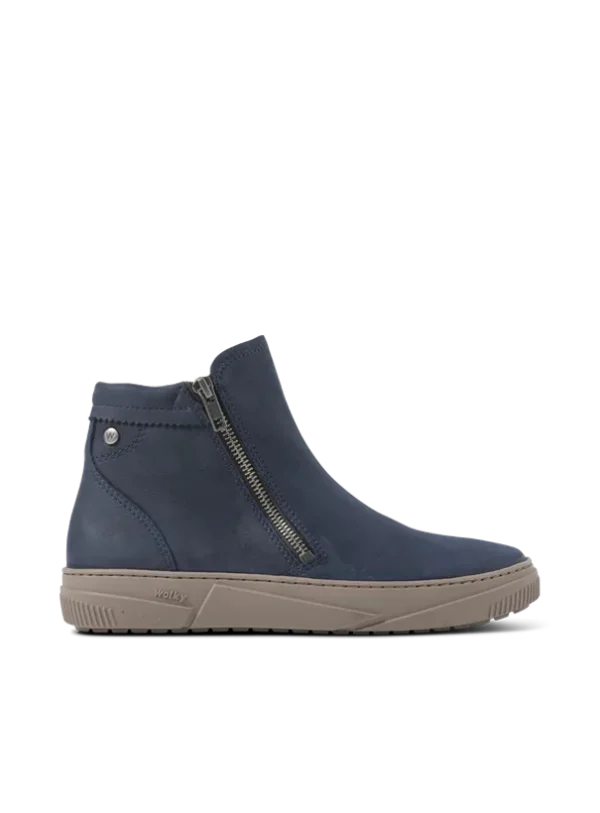Wolky Centola - blauw nubuck Enkellaarsjes voor dames
