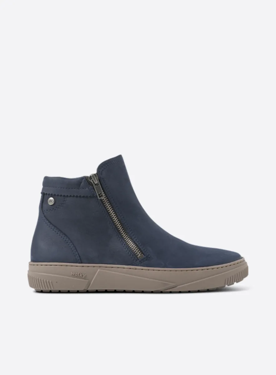 Wolky Enkellaarsjes 02087 Centola 10800 blauw nubuck