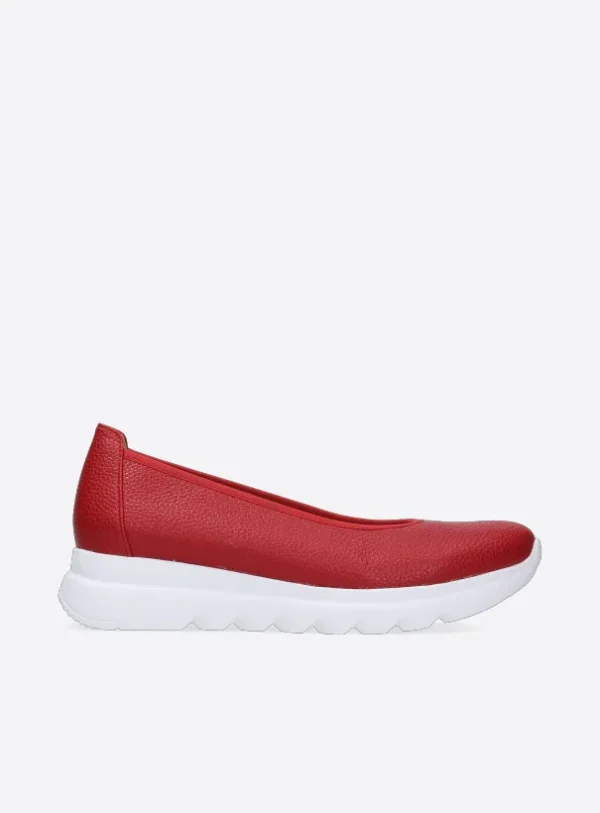 Wolky Snallerina F2F - rood vegan biocare Instappers voor dames