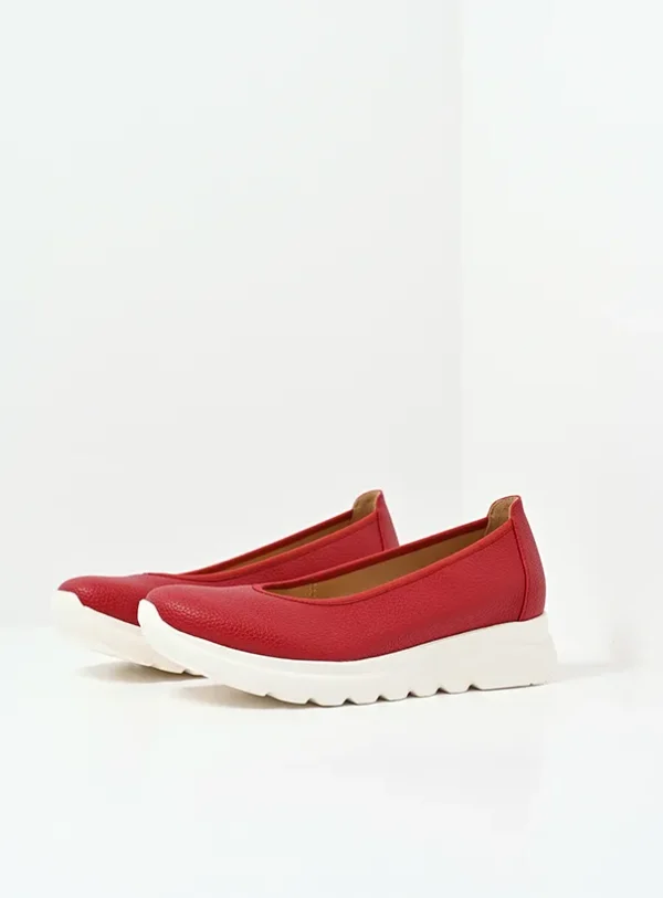 Wolky Snallerina F2F - rood vegan biocare Instappers voor dames