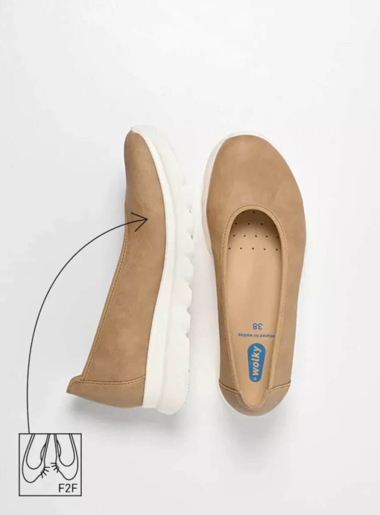 Wolky Ballerina's 02126 Snallerina F2F 82380 zand vegan biocare