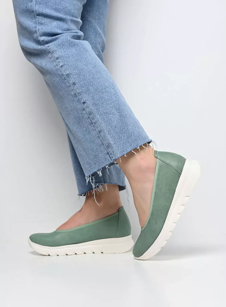 Wolky Ballerina's 02126 Snallerina F2F 82701 saliegroen vegan biocare