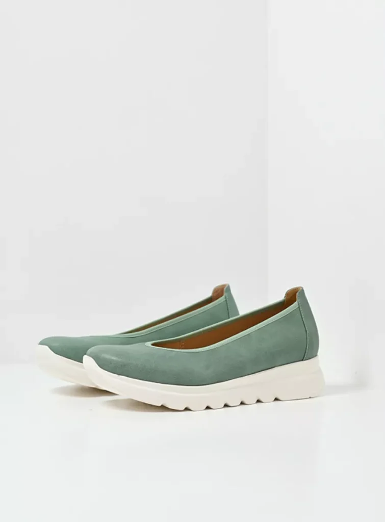 Wolky Ballerina's 02126 Snallerina F2F 82701 saliegroen vegan biocare