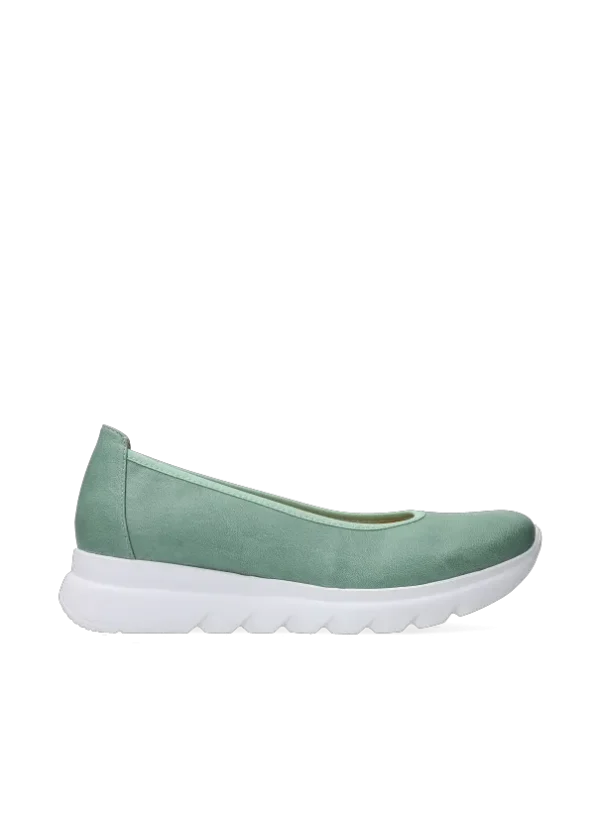 Wolky Snallerina F2F - saliegroen vegan biocare Instappers voor dames