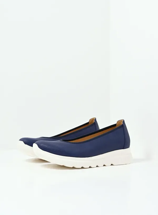 Wolky Snallerina F2F - blauw vegan biocare Instappers voor dames