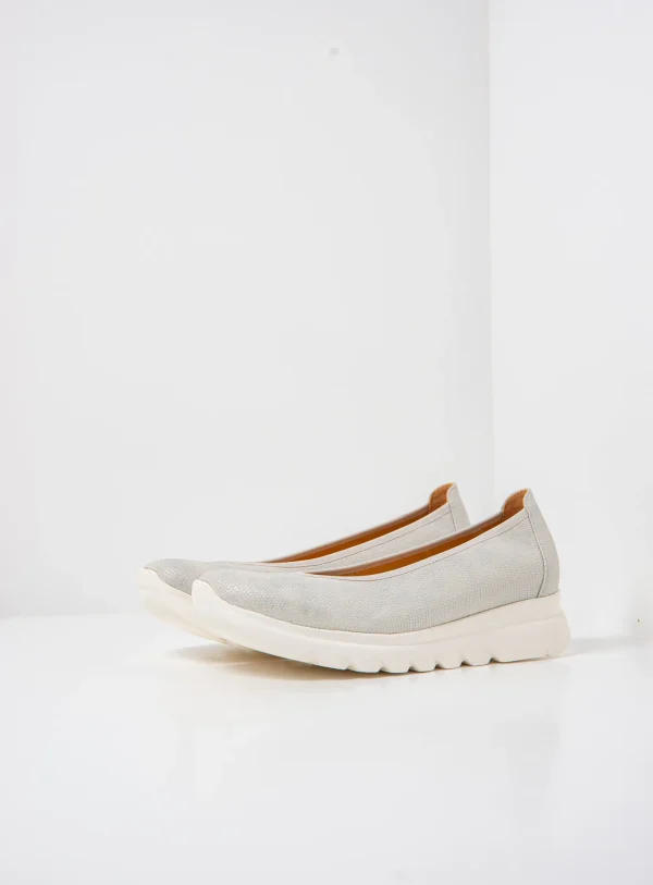 Wolky Snallerina F2F - offwhite vegan biocare Instappers voor dames