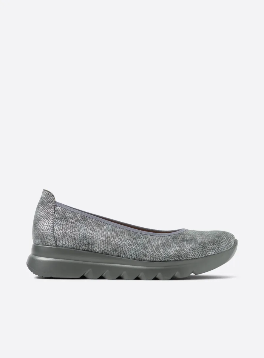 Wolky Snallerina F2F - antraciet vegan biocare Ballerina's voor dames