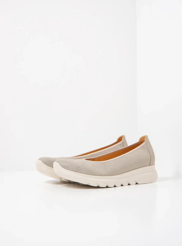 Wolky Snallerina F2F - zacht taupe vegan biocare Instappers voor dames