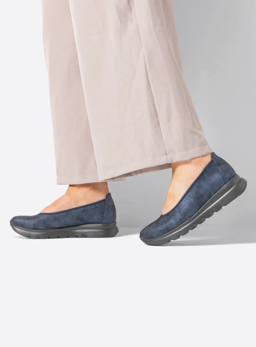 Wolky Ballerina's 02126 Snallerina F2F 83800 donkerblauw vegan biocare
