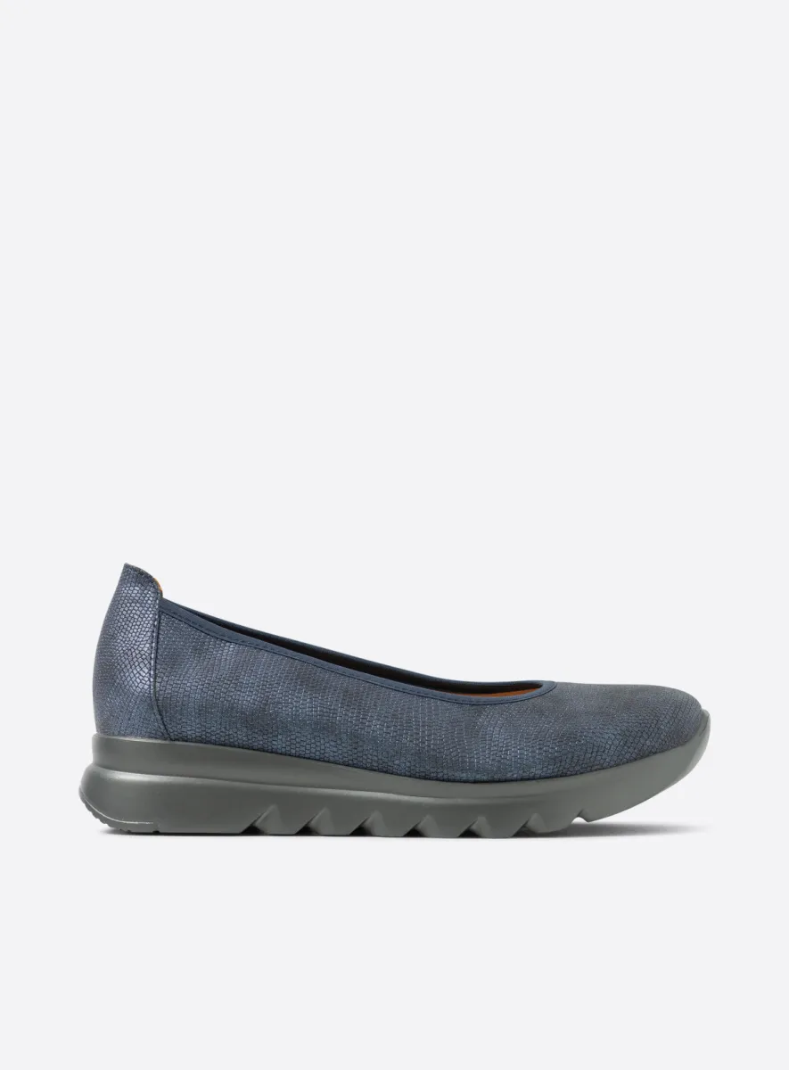 Wolky Snallerina F2F - donkerblauw vegan biocare Ballerina's voor dames