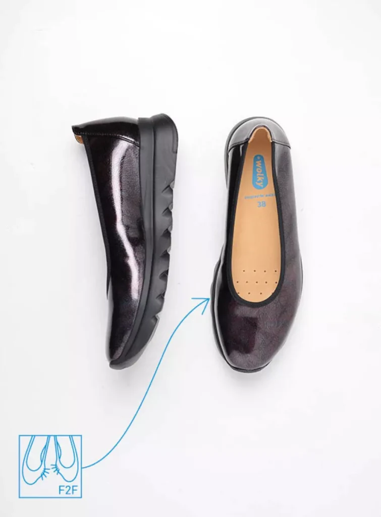 Wolky Ballerina's 02126 Snallerina F2F 96551 bordeaux lak vegan biocare