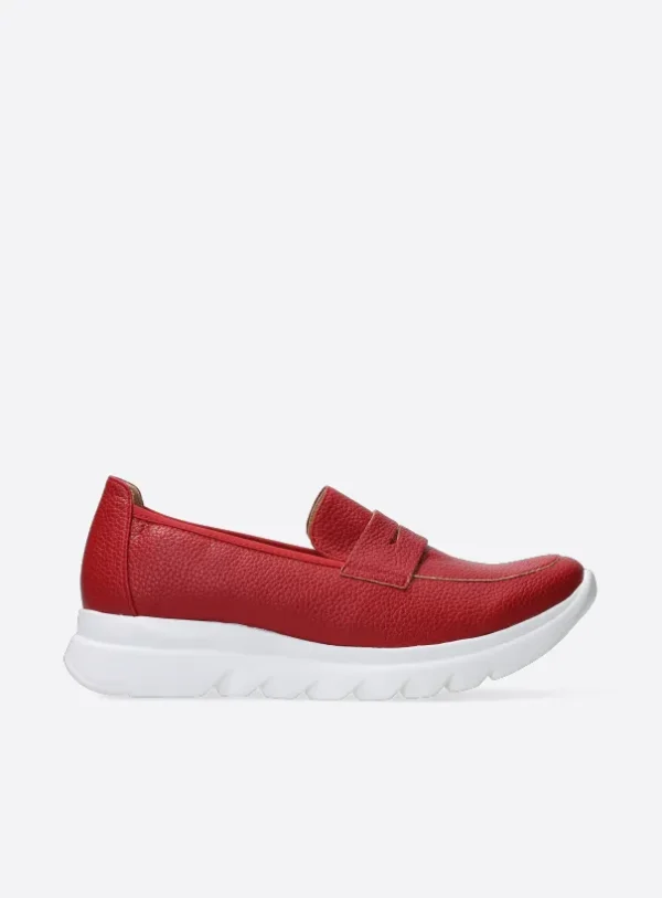 Wolky Snoafer F2F - rood vegan biocare Instappers voor dames