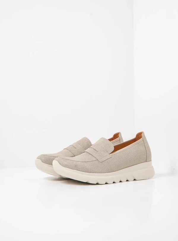 Wolky Snoafer F2F - zacht taupe vegan biocare Instappers voor dames