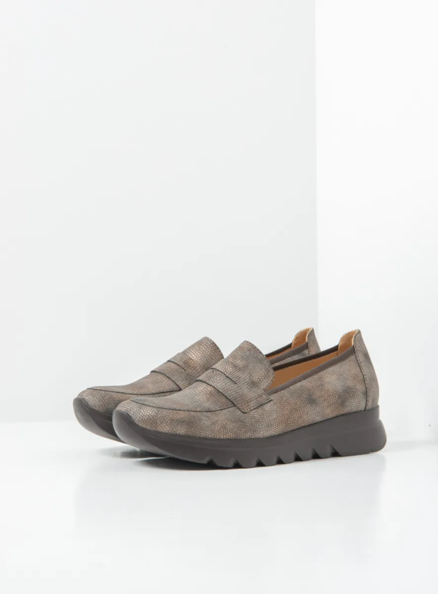 Wolky Snoafer F2F - bruin metallic vegan biocare Instappers voor dames