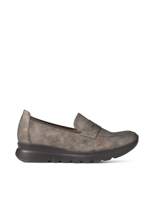 Wolky Snoafer F2F - bruin metallic vegan biocare Instappers voor dames
