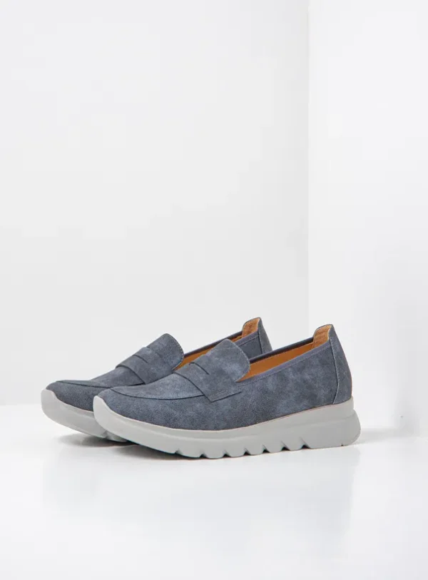 Wolky Snoafer F2F - jeansblauw vegan biocare Instappers voor dames