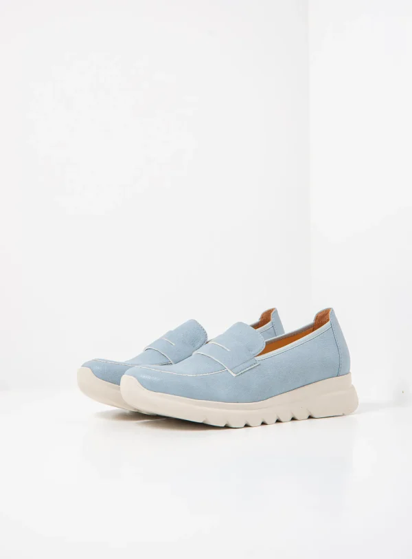 Wolky Snoafer F2F - mistblauw vegan biocare Instappers voor dames