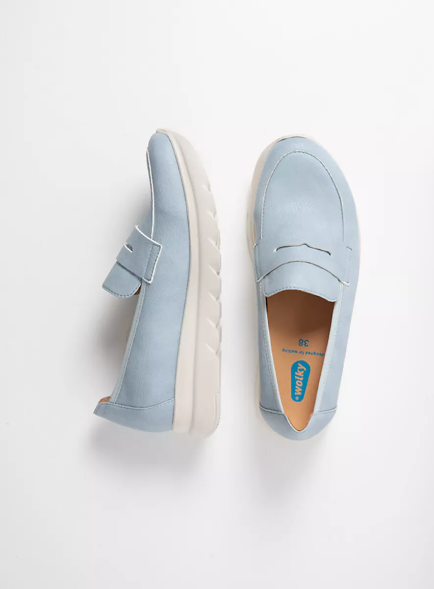 Wolky Instappers 02127 Snoafer F2F 86876 mistblauw vegan biocare