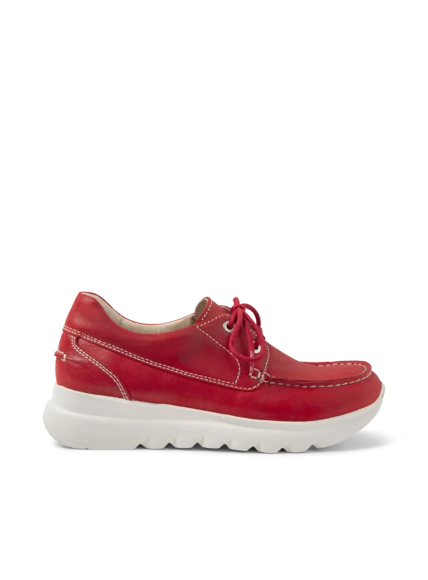 Wolky Boaker - rood effectleer Veterschoenen voor dames