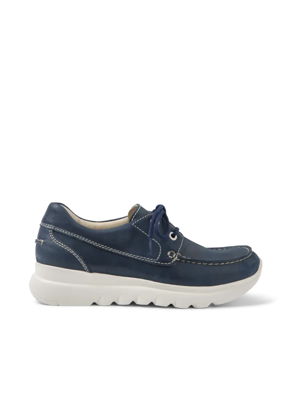 Wolky Boaker - denimblauw effectleer Veterschoenen voor dames