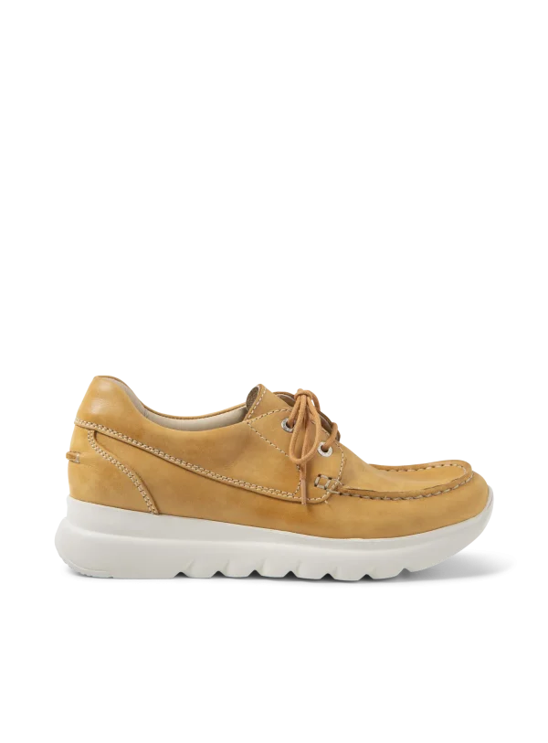 Wolky Boaker - okergeel effectleer Veterschoenen voor dames