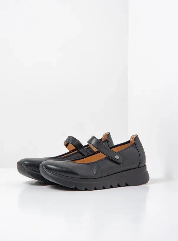 Wolky Snary Jane F2F - zwart vegan biocare Bandschoenen voor dames