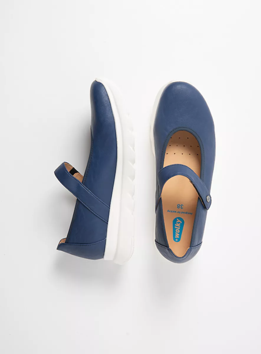 Wolky Bandschoenen 02129 Snary Jane F2F 82840 blauw vegan biocare