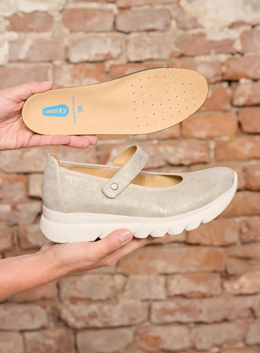 Wolky Bandschoenen 02129 Snary Jane F2F 83154 zacht taupe vegan biocare