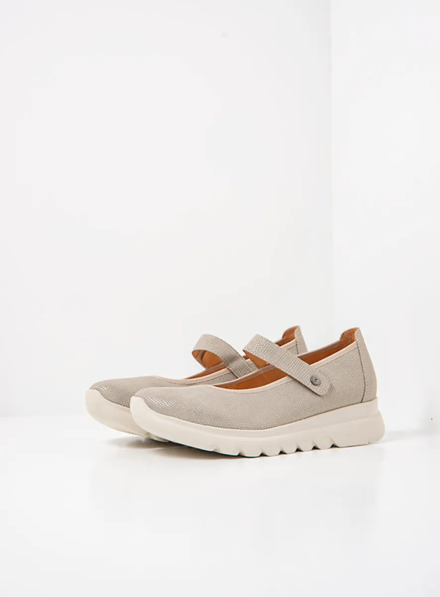 Wolky Snary Jane F2F - zacht taupe vegan biocare Bandschoenen voor dames