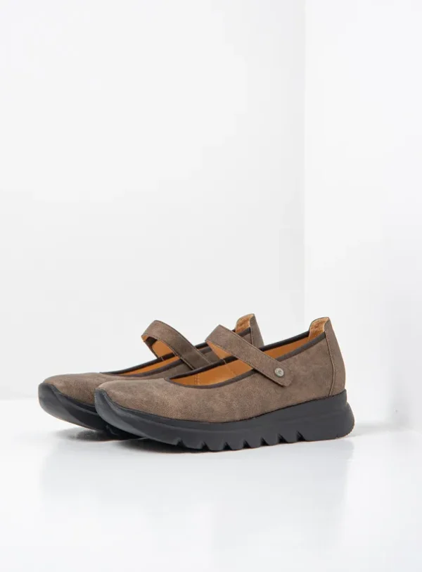Wolky Snary Jane F2F - taupe vegan biocare Bandschoenen voor dames