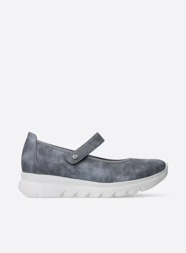 Wolky Snary Jane F2F - jeansblauw vegan biocare Bandschoenen voor dames