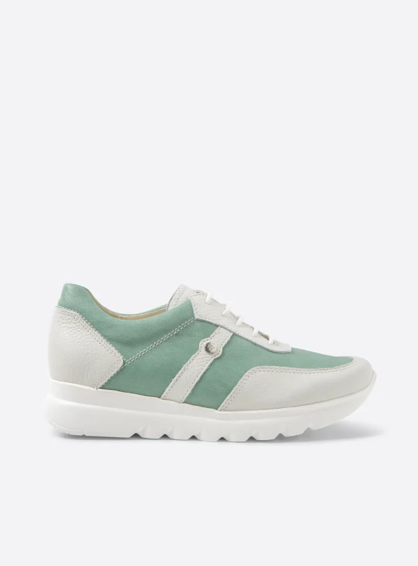Wolky Sneaker S2F - saliegroen leer Sneakers voor dames