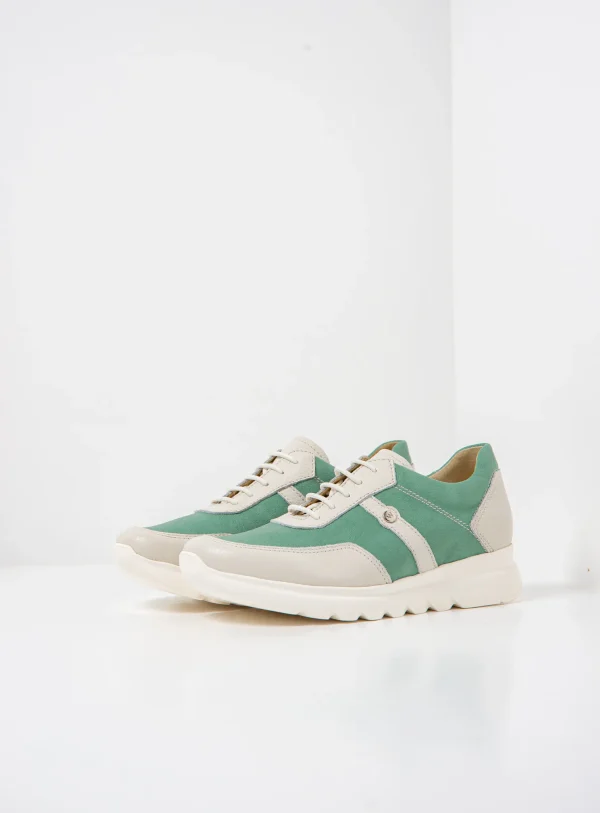 Wolky Sneaker S2F - saliegroen leer Sneakers voor dames