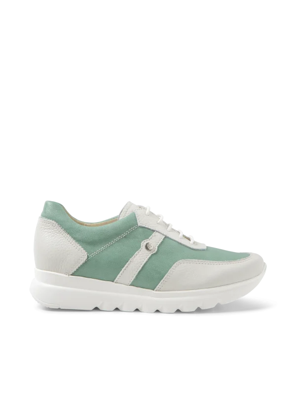 Wolky Sneaker S2F - saliegroen leer Sneakers voor dames