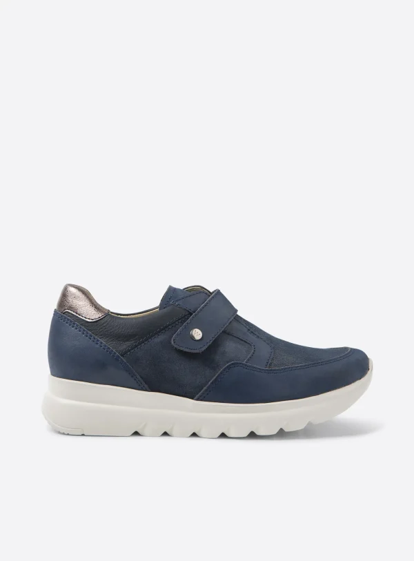Wolky Snappy S2F - blauw stretch/leer combi Bandschoenen voor dames