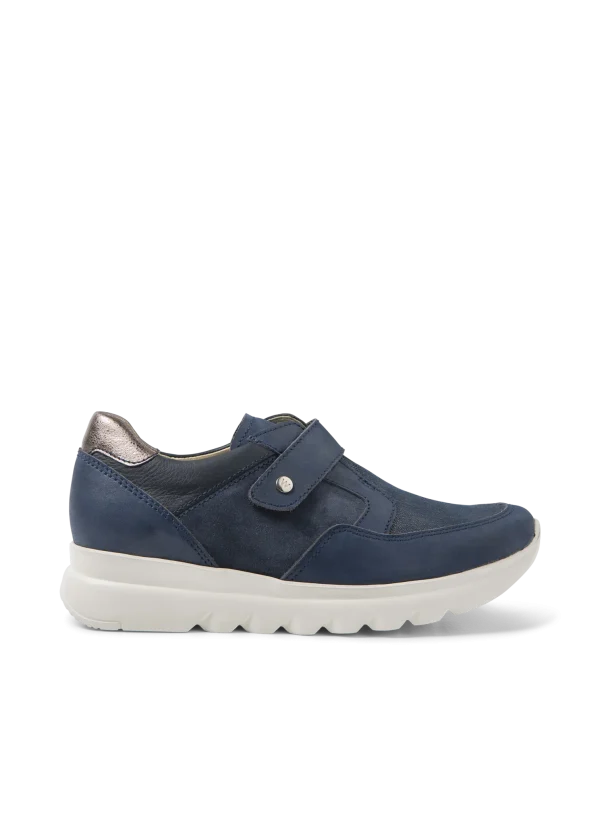 Wolky Snappy S2F - blauw stretch/leer combi Bandschoenen voor dames