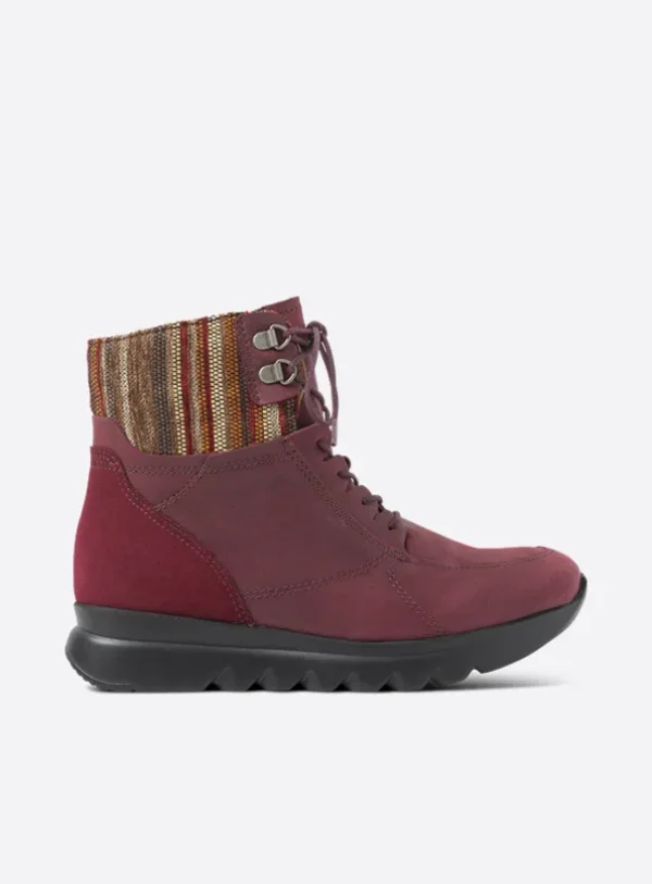 Wolky Grenada HV - bordeauxrood nubuck Veterlaarzen voor dames