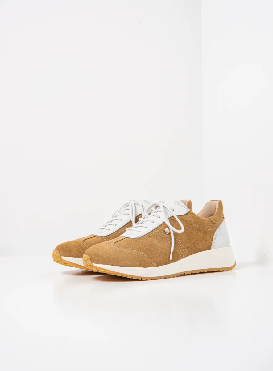 Wolky Daba - beige suede Sneakers voor dames