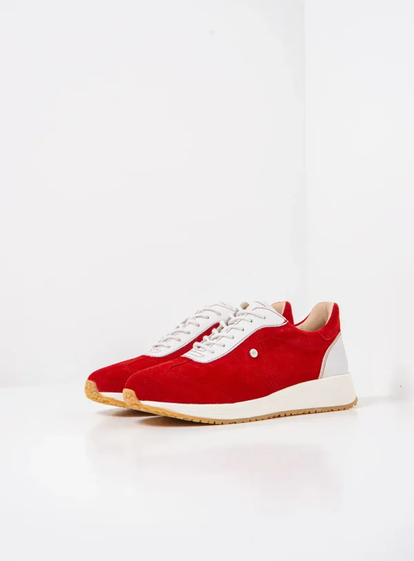 Wolky Daba - rood suede Sneakers voor dames