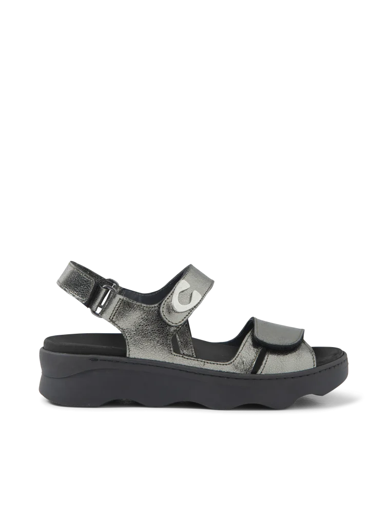 Wolky Sandalen 02350 Medusa 23301 grijs metallic leer