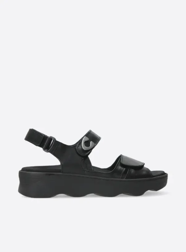 Wolky Medusa - zwart leer Sandalen voor dames