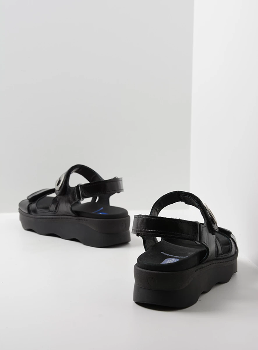 wolky sandalen 02350 medusa 33000 zwart leer back