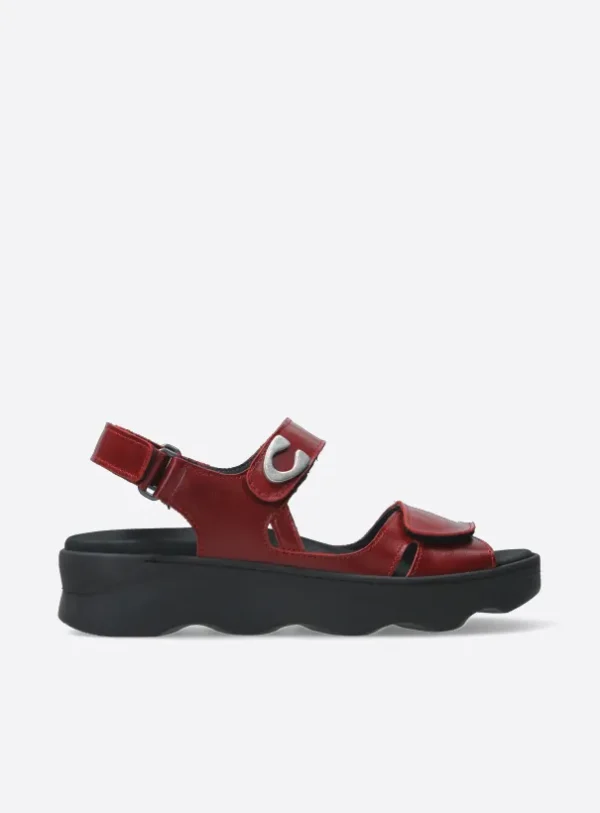 Wolky Medusa - bordeauxrood leer Sandalen voor dames