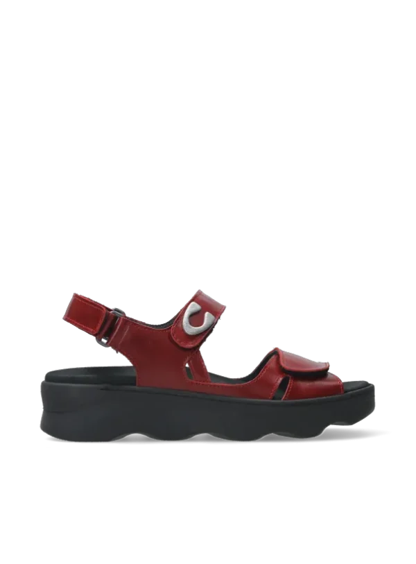 Wolky Medusa - bordeauxrood leer Sandalen voor dames