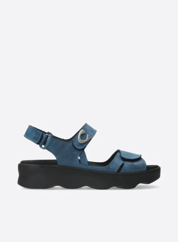 Wolky Medusa - blauw effectleer Sandalen voor dames