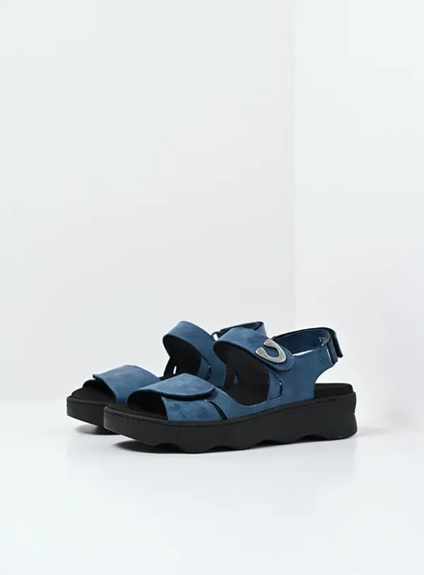 Wolky Medusa - blauw effectleer Sandalen voor dames